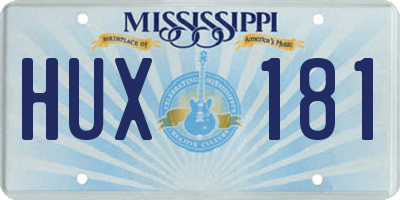 MS license plate HUX181