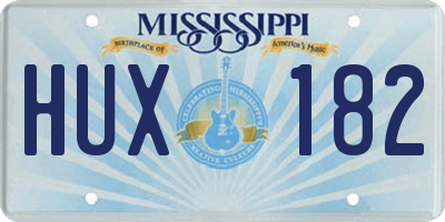 MS license plate HUX182
