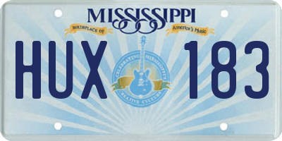 MS license plate HUX183
