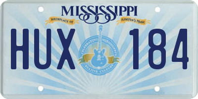 MS license plate HUX184