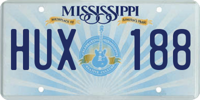 MS license plate HUX188