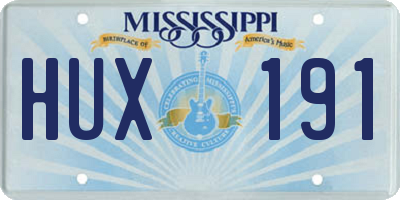 MS license plate HUX191
