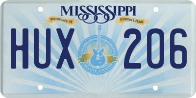 MS license plate HUX206