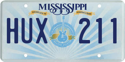 MS license plate HUX211