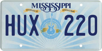 MS license plate HUX220