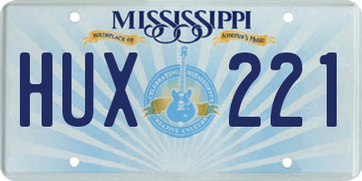 MS license plate HUX221