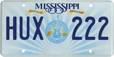 MS license plate HUX222