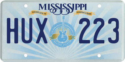 MS license plate HUX223