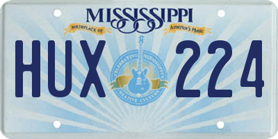 MS license plate HUX224
