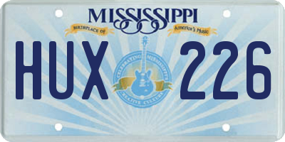 MS license plate HUX226