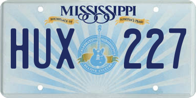 MS license plate HUX227