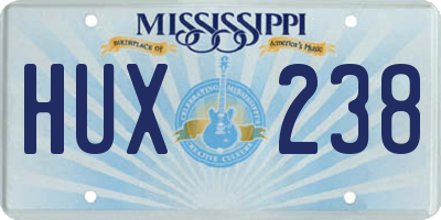 MS license plate HUX238