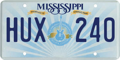 MS license plate HUX240