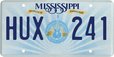 MS license plate HUX241