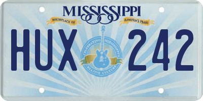 MS license plate HUX242