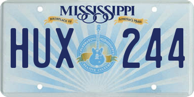 MS license plate HUX244