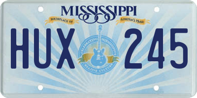 MS license plate HUX245