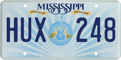 MS license plate HUX248