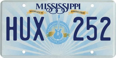 MS license plate HUX252