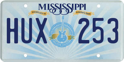 MS license plate HUX253