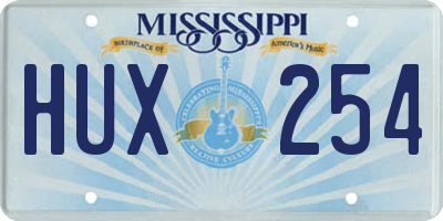 MS license plate HUX254
