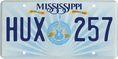 MS license plate HUX257