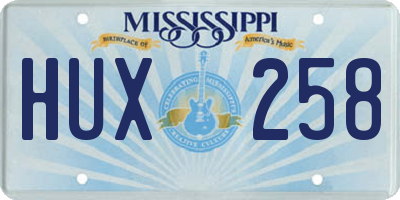 MS license plate HUX258