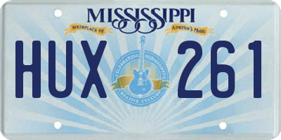 MS license plate HUX261