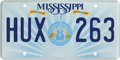 MS license plate HUX263