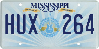 MS license plate HUX264