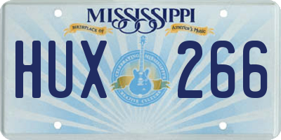 MS license plate HUX266