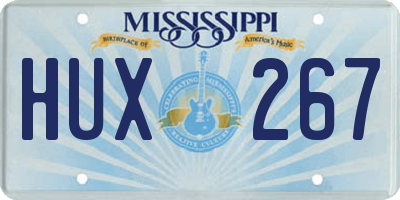 MS license plate HUX267