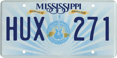 MS license plate HUX271
