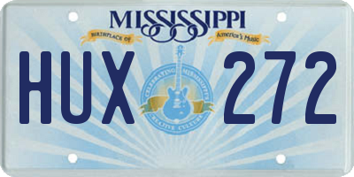 MS license plate HUX272