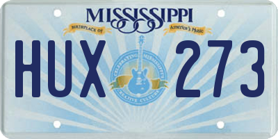 MS license plate HUX273