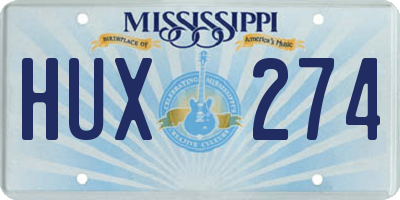 MS license plate HUX274
