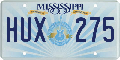 MS license plate HUX275