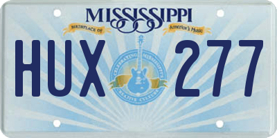 MS license plate HUX277