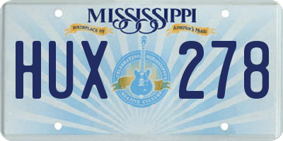 MS license plate HUX278