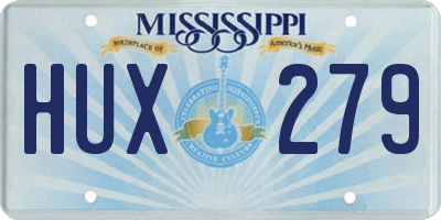 MS license plate HUX279