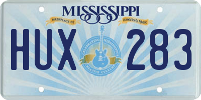 MS license plate HUX283