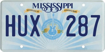 MS license plate HUX287