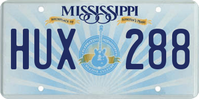 MS license plate HUX288