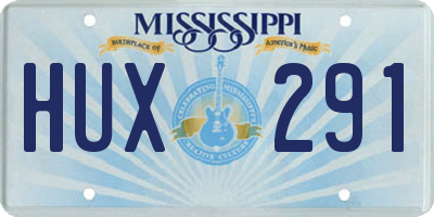 MS license plate HUX291