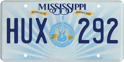 MS license plate HUX292