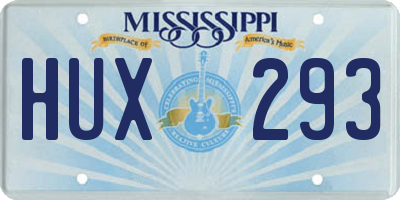 MS license plate HUX293