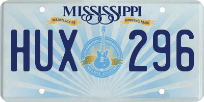 MS license plate HUX296