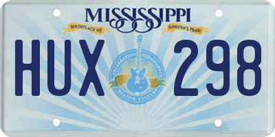 MS license plate HUX298