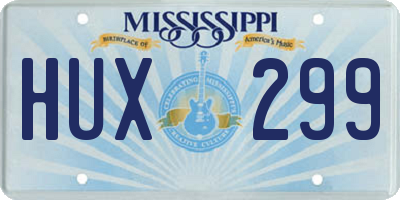 MS license plate HUX299