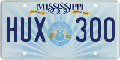 MS license plate HUX300